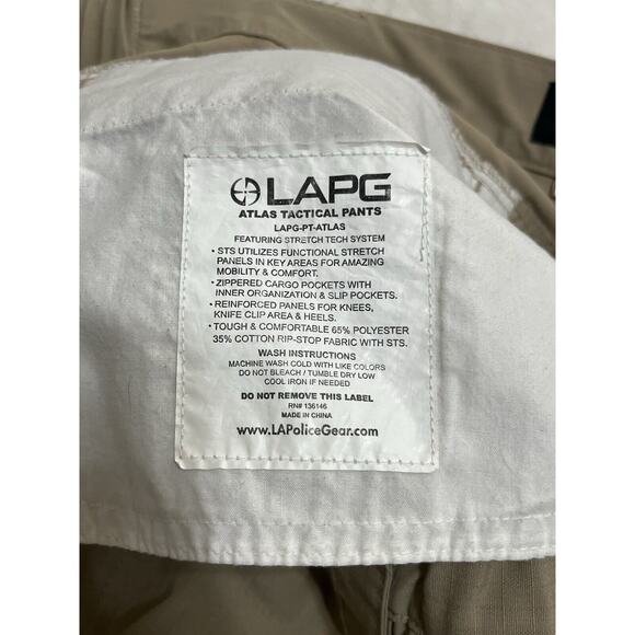 LA Police Gear Men's Atlas Tactical Pants Coyote Brown Size: 32x38 - Picture 6 of 6